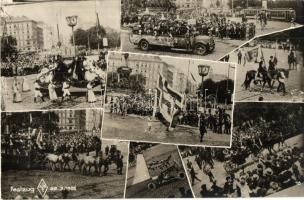 1928 Vienna, Wien; X. Deutsches Bundes Sängerfest, Festzug, Heilbad-Bad-Manheim / 10th German Federal Song Festival, tram (EK)