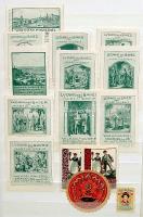 400 db német 1920 előtti levélzáró szines, változatos anyag jobbakkal, berakóban / 400 German labels...