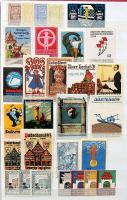 400 db német 1920 előtti levélzáró szines, változatos anyag jobbakkal, berakóban / 400 German labels...