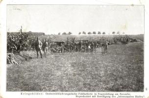 'Kriegsbilder: Österreichisch-Ungarische Feldbatterie in Feuerstellung am Saveufer' / K.u.K. szárazföldi ütegek tüzelő pozícióban / Austro-Hungarian field battery in firing position (EB)