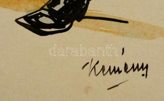 Kemény jelzéssel: Magyar ember, vegyes technika, papír, , 33×25 cm