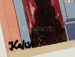 Kalcsó József (1952- ): Oltár, vegyes technika, papír, jelzett, 35×25 cm