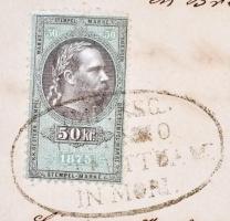 1875 Osztrák okmány 50kr okmánybélyeggel
