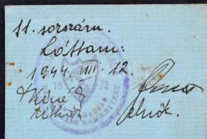 1944-1945 Vadászjegy és vadászfegyver igazolvány, Kecskemét, fényképpel, pecséttel, aláírással