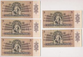 1939. 5P (5x) sorszámkövetők (3+2) T:I-
Adamo P6