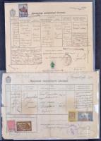 1920-1942 4 db Házassági + 1 db Születési anyakönyvi kivonat okmánybélyegekkel, vegyes minőség (12.000++)