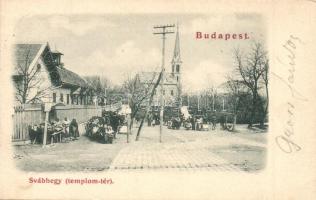 1899 Budapest XII. Svábhegy, Templom tér, piac