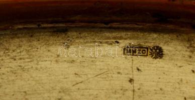 Art deco tálca, rezezett alpakka, jelzett, apró horpadásokkal, karcolásokkal,  43×33 cm