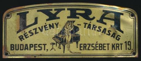 Lyra reklám felszerelhető réz kis tábla, kis hrpadással, 3×9 cm