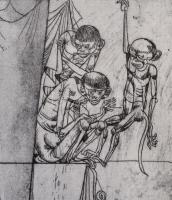 Kass János (1927-2010): Hamlet. Rézkarc, papír, jelzés nélkül, 38×28 cm