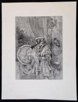 Kass János (1927-2010): Hamlet. Rézkarc, papír, jelzés nélkül, 38×28 cm