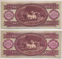 1968. 100Ft (4x) párban sorszámkövetők T:II ropogós papír
Adamo F32