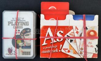 3 pakli reklámos francia kártya, saját tokjaikban