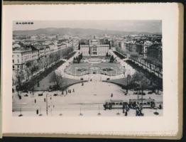Zagreb. Zagreb, é.n., Naklada Foto. Kiadói papír mappa, 10 db fekete fehér fotóval Zágráb-ról