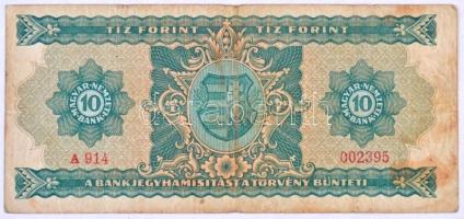 1946. 10Ft T:III- / Hungary 1946. 10 Forint C:VG
Adamo F1