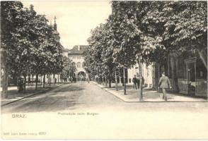 Graz, Promenade beim Burgtor, Cafe Promenade, Louis Glaser 8307.