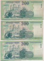 1939. 5P + 1989. 50Ft + 2002-2005. 200Ft (5x) "FA", "FB" és "FC" betűj...