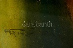 Fried Pál (1893-1955): Modell kék gyűrűvel. Pasztell, papír, jelzett üvegezett keretben, 65×50 cm