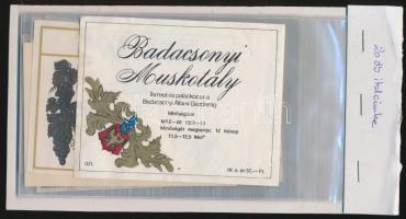 40 db különféle magyar italcímke (bor, pálinka, pezsgő)