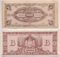 1946. 10.000BP + 100.000BP mindkettőn elcsúszott nyomat T:II,II-,III
Adamo P35; P36