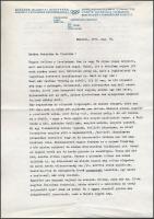 1972 MOB sportvezető másfél oldalas gépelt magánlevele a müncheni olimpiai faluból érdekes részletek...