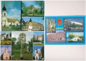 Abony - 31 db MODERN főleg használatlan városképes képeslap, néhány másodpéldány / 31 MODERN mostly unused townview postcards, some duplicates