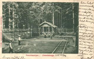 Feketehegyfürdő, Merény, Nálepkovo; Teniszpálya teniszezőkkel, Divald műintézete / tennis court