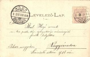 1899 Eger, Város látképe egri menyecskével, folklór, Kiss József fényképész kiadása, Art Nouveau