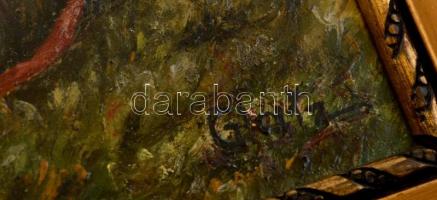 Glatz jelzéssel: Merengő lány a mezőn. Olaj, karton, keretben, 35×24 cm