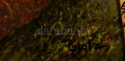 Glatz jelzéssel: Testvérek. Olaj, karton, keretben, 35×24 cm