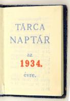 1934 Tárcanaptár, mini, kopottas egészvászon kötésben