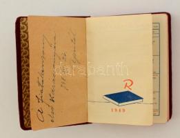 1949 Zsebnaptár, Révai naptárosztály, mini, egészvászonkötésben