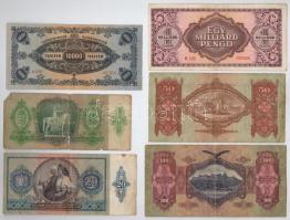 18db-os vegyes pengő tétel, közte egy adópengő: 1946. 500.000AP számozás nélküli, félrecsúszott nyom...