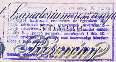 Budapest 1926. "Liget Szanatorium Részvénytársaság" 150 részvénye egyben, egyenként 30P-rő...