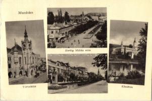 Munkács, Mukacheve; Városháza, Horthy Miklós utca, kolostor / town hall, street, closter (EK)
