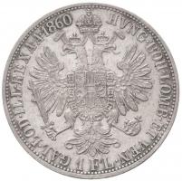 Ausztria 1860A 1Fl Ag "Ferenc József" T:1-,2 / 
Austria 1860A 1 Florin Ag "Franz Jos...