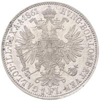 Ausztria 1861A 1Fl Ag "Ferenc József" T:1-,2 apró ph. / 
Austria 1861A 1 Florin Ag "...