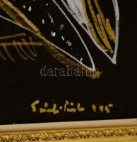 Szántó Piroska  (1913-1998): Kompozíció.  Vegyes technika, papír, jelzett, gyűrött, keretben, 47×62 ...