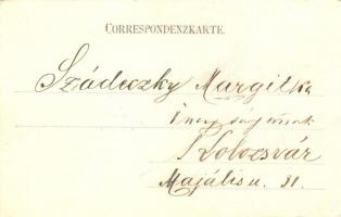 Uhercice, Ungarschitz; Ruine, Schweizerhaus. Verlag von Wilh. Sagl / castle ruins, Villa, Art Nouvea...