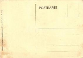 0,5 cbm Dampf-Greifbagger Mod. III beim Regulieren des Nahelaufes im Flussbette fahrend; Menck &...