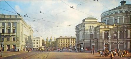 10 db MODERN nagyméretű (36 cm x 16 cm) nem képeslap hátoldalú panorámalap Szentpétervárról / 10 MODERN big-sized (36 cm x 16 cm) panoramacards of Saint Petersburg (non PC)