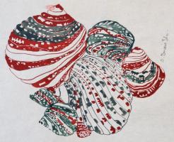 Benczúr jelzéssel: Növényekkel kapcsolatos rajzok 6db. Vegyes technika, papír, 27×20 cm