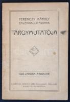 Ferenczy Károly emlékkiállításának tárgymutatója. Bp., 1922, Országos Magyar Képzőművészeti Társulat. Tűzött papírkötésben, jó állapotban.