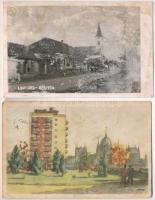20 db VEGYES magyar városképes képeslap, vegyes minőség / 20 MIXED Hungarian townview postcards, mix...