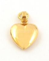 Ezüst(Ag) aranyozott szív függő, jelzett, 2,5x1,8 cm, 3,1 g