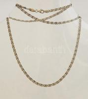 Ezüst(Ag) dupla karikás nyaklánc, jelzett, h: 50 cm, nettó: 5,4 g