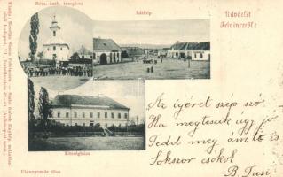 Felvinc, Unirea; Római katolikus templom, Községháza, Vendéglő. kiadja Nevelits Simon / church, town hall, restaurant