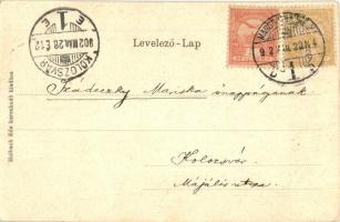 Marosvásárhely, Targu Mures; Református templom, Holbach Ede kiadása / Calvinist church, angel Art N...