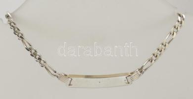 Ezüst(Ag) figaro mintás gravírozható karkötő, jelzett, h: 19,5 cm, nettó: 6,2 g