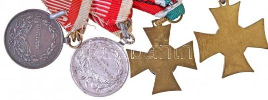 1914. "II. osztályú Ezüst Vitézségi Érem" peremen jelzett Ag kitüntetés, mellszalagon. Szi...